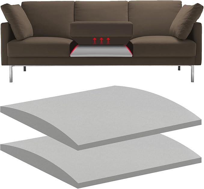22x22 Inch Couch Cushion Support for Sagging Couch Seats,45D High Density Foam Sofa Couch Supports for Under The Cushions Furniture Seat Sagging Repair (2Pack-Gray)