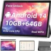 Android 14 Tablet,10 inch Tablets, Octa Core CPU, 10GB+64GB+512GB Expansion, 1280x800 HD IPS Touchcreen Display , Wi-Fi6, Dual Camera, 6000mAh Battery, Bluetooth5, 2 in 1 Tablet PC,Widevine L1