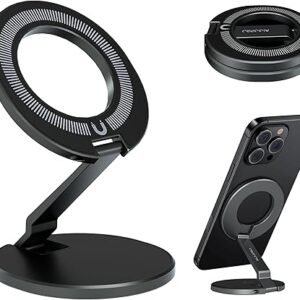 Magnetic Car Phone Holder [N55 Magnets & 4200gf Strongest Magnetic] Multi-angle Adjustable Hands Free Phone Mount for Car, Foldable Mini Car Phone Mount for iPhone 12-16 & Android Phones(Grey)