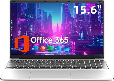15.6 Inch Laptop with Office 365, 4GB RAM, 128GB Storage Expandable 1TB, 5205U Processor, HD Display, Windows 11 Laptops Computer, Wi-Fi 5, BT4.2, Numpad, Type-C, for Business and Students.