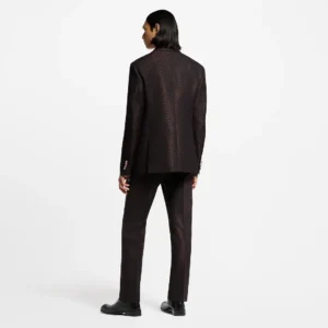 Wool-Silk Blend Monogram Evening Cigarette Trousers