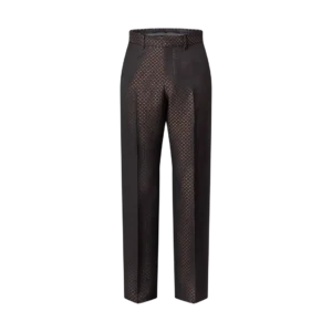 Wool-Silk Blend Monogram Evening Cigarette Trousers